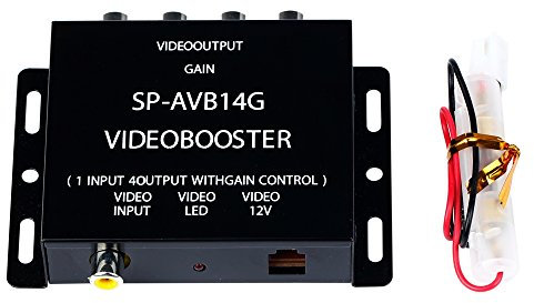 GAOHOU Amplificador de vídeo RCA de 1 a 4 puertos para señal de DVD/TV de coche