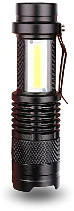 Minilinterna LED de 3800 lúmenes, recargable por USB, 3 modos, ajustable con zoom, luz de enfoque para acampada, senderismo y ciclismo