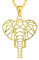 JO WISDOM Damen Kette Elefant Silber 925 Halskette Anhänger Glückliches Tier Geometrie Familie Amulet mit gelb vergoldet,Schmuck für Frauen