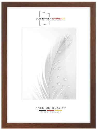 DR24 60x80 Bilderrahmen (Wenge braun) nach Maß, 35 mm breiter MDF Holzrahmen inkl. entspiegelter Anti-Reflex Kunstglasscheibe, stabiler Rückwand, Biegestiften und Aufhängern