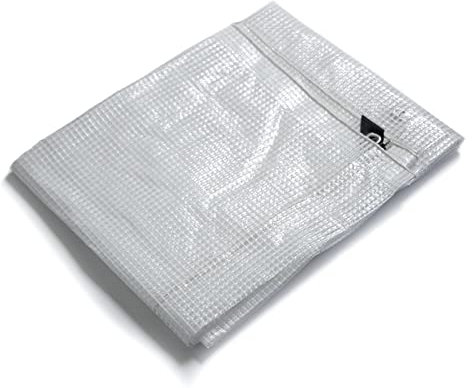 etm - Bâche imperméable avec oeillet - Bâche de Protection Usage extérieur intérieur - Etanche et résistante aux UV pour Bateaux Chantiers travaux - Epaisse densité 140 g/m², Blanc Transparent 6x10 m