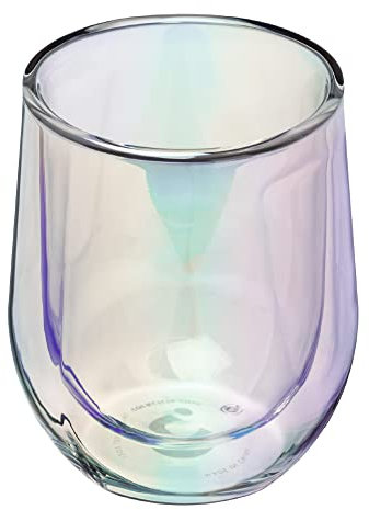 Corkcicle Glassware Coffee & Wine Cup - 2 Double-Insulated Thermal Cup - Brandy, Whiskey, & Rum Tumbler - Espresso, Coffee, & Tea Mug - Prismatic Finish - 12oz/355ml, Pack of 2