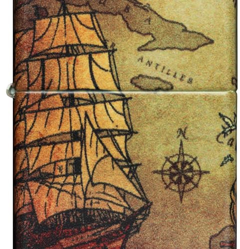 ZIPPO – Sturmfeuerzeug, Pirate Ship, 540° Color Image, White Matte, nachfüllbar, in hochwertiger Geschenkbox