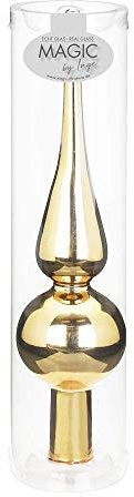 Inge-glas Christbaumspitzen 26cm | Weihnachtsbaumspitzen matt glänzend Baumspitze Spitze Christbaumschmuck (Brokatgold Gold Glanz)