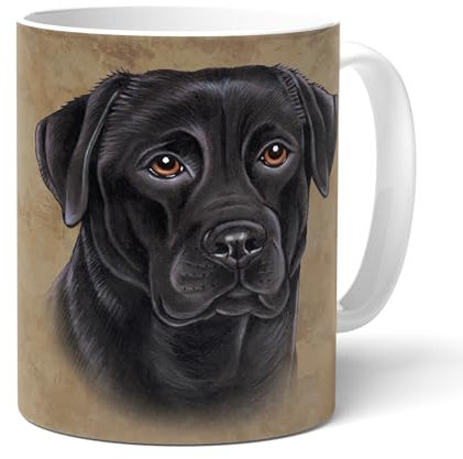 LABRADOR NERO (ENG) - tazza da caffè, tazza da tè. Una tazza con la grafica di un cane Labrador e un'apposita scritta in italiano. Un regalo pratico.