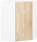 ADGO Lima Eckschrank, Eckküchenschrank Wand-Küchenschrank mit Türen, Hängeschrank, Wandschrank, Medizinschrank, Schrank mit Griffen, Silbergriffe, Silber Griffe, Weiß/Sonoma Eiche (W60/60N 580)