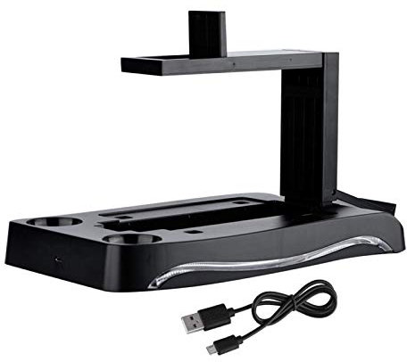 Niiyen PS4 VR Controller Ladegerät, Ladestation Dock Stand Ladestation Halterung Halterung für PS4 VR Controller, Move-Griffe, Schwarz, USB, Minimalistisch