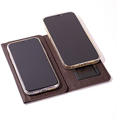 NEWMIRE Duo-Handyhülle für 2 Handys, Mehrzweck-Lederhülle, Handy-Brieftasche, faltbare Variation, alle Handytypen erhältlich, iPhone, Galaxy, Motorola usw