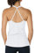 icyzone Damen Sport Yoga Tank Top - Fitness Gym Ärmelloses Shirt Trainings Top (L, White)