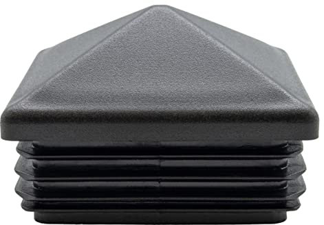 Enkotrade 10 Stück Zierstopfen 80x80 mm Schwarz Sichtstopfen Lamellenstopfen Zaunkappen Vierkant für Zaun Zaunstopfen Spitzstopfen pyramide Kappen