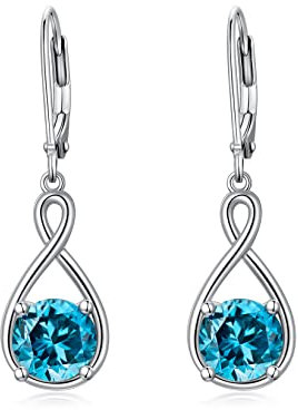SEIYANG 925 Sterling Silber blau Ohrringe mit 5A Kubik Zirkonia,Geburtsstein Dezember für Frauen Geburtstags Schmuck Geschenk für Sie