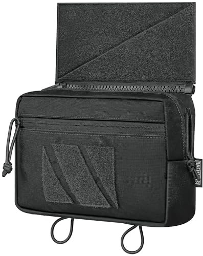 OneTigris PLUS1S Dump Pouch, Drop Admin Pouch Tactical Fanny Pack Hook-and-Loop Add-on Tool Pouch IFAK Med Pouch for Tactical Vest Chest Rig