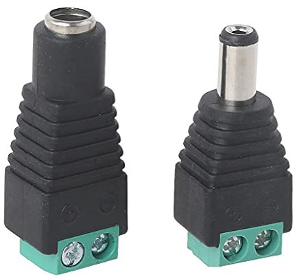 Conector adaptador de enchufe de alimentación 12V macho+hembra 2.1x5.5mm para conector de alimentación para cámara CCTV tira LED Ligh 5.5 2.1 adaptador