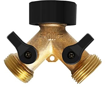 Mdlufee 3/4 inch Tap Y Splitter, Brass Manifold Two Way Hose Tap Connector,Washing Machine Hose Connector