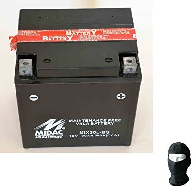 COMPATIBILE CON HARLEY DAVIDSON FLHRI Road King F/I 1450 dal 2001 al 2006 BATTERIA MIDAC MIX30L-BS COMPLETA DI LIQUIDO GIÀ INSERITO 30AH AMPERE 12V 166X126X177MM