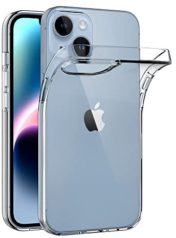 AICEK Compatible avec Apple iPhone 14 Coque, Transparente Silicone Etui pour iPhone 14 Coque Housse Bumper Clear Case
