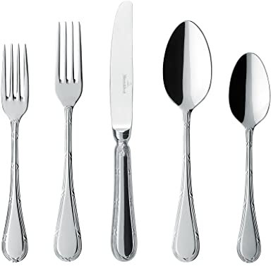 Villeroy & Boch Signature Kreuzband Septfontaines Besteck-Set, 5-teilig, für 1 Person