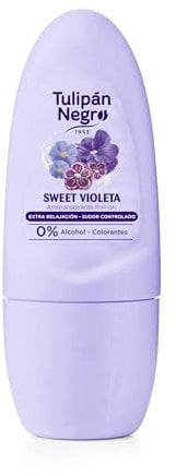 Tulipán negro Antitranspirante Roll-on Sweet Violeta 50 ml, 0% Alcohol y Colorantes, Sudor Controlado