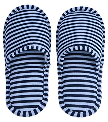 Dioche Pantofole da Viaggio da Uomo in Cotone Pieghevole Eva Travel Pantofole da Viaggio Morbide Pieghevoli Riutilizzabili per Interni (Maneen Stripes)