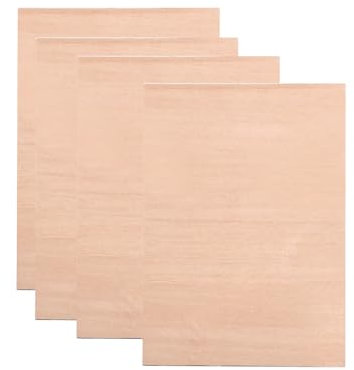 4 Stück A4 Sperrholzplatte, 297mm x 215mm x 3mm Dünne Holzplatten (+/- 0.2mm) Holz Sperrholz Platte für DIY Handwerk Holz Mini Haus Boot Flugzeug Modell