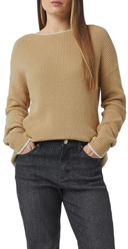 Comma Strickpullover aus Baumwolle mit überschnittenen Schultern