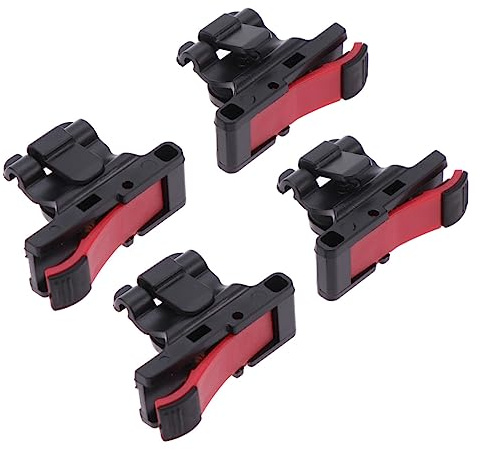CAXUSD Mobile Gamecontroller mit Spielknöpfen, Schnellzugriffstasten, Griff | Zieltaste und Joystick, 4 Stück in Rot, Abs mit Metall, Einfache Montage und Stabile Fixierung