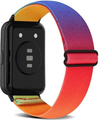 KoGiio Nylon Cinturino Compatibile con HuaWei Watch Fit 2, Uomini Donne Traspirante Leggero Elasticità Sportiva Cinturino Compatibile con HuaWei Watch Fit 2 - Arcobaleno
