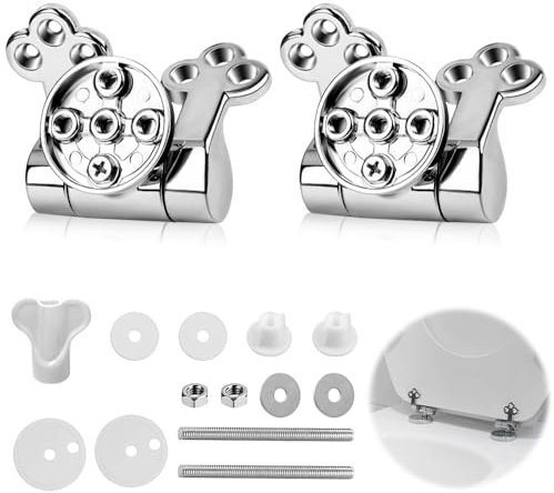 mizikuu Cerniere di Ricambio del Sedile del WC, Cerniere Copriwater toilet Seat Hinges Replacement Parts Accessori Adatto alla maggior parte delle dimensioni del sedile del water