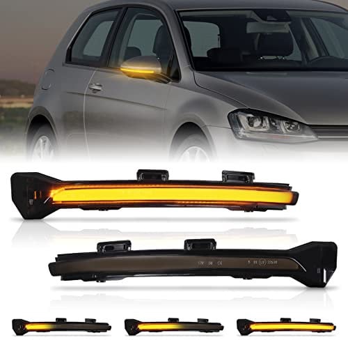 POPMOTORZ LED Spiegelblinker Schwarz mit Canbus Fehlerfrei für VW Golf 7 Golf 7.5 Golf 7 R-line Golf 7 GTI Golf Sportsvan E-Golf T-ouran 2, 2 Stücke