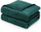 Wemore Minky Dot gewichtete Decke für Erwachsene, Queen-Size-Größe, 5,4 kg, weiche, gemütliche, schwere Decke für Bett und Couch, atmungsaktive Decke für alle Jahreszeiten, mit Glasperlen, Dunkelgrün,
