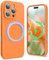 SURPHY Magnetic Design for iPhone 16 Pro Case, Liquid Silicone Protection for Each Lens Shockproof Gel Rubber Phone Case for iPhone 16 Pro 6.3 inch 2024, Marigold Orange