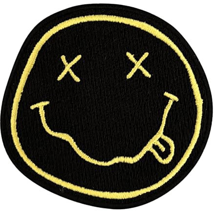 Urbanski Patch Nirvana Smiley zum Aufbügeln 7,5 x 7,8 cm | Aufnäher Applikation Bügelbild