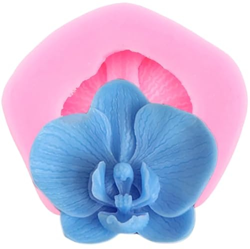 Silikonform für Blumen, Orchideen, Hochzeit, Blume, Cupcakes, Fondant, Kuchen, Dekoration, Werkzeuge, Süßigkeiten, Ton, Schokolade, Seife, Kunstharz, 6,1 x 4 x 1,9 cm
