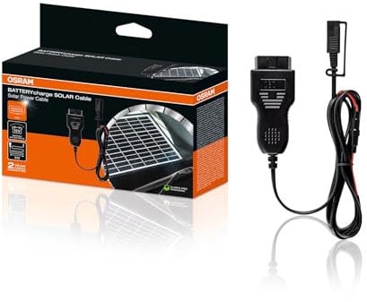 OSRAM BATTERYcharge SOLAR Cable, cavo per il dispositivo di mantenimento della batteria solare, resistente ai raggi UV