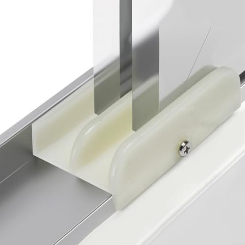 HEBEOT Lot de 2 rails de porte coulissante en verre pour porte de douche en plastique, rainure de 1,27 cm