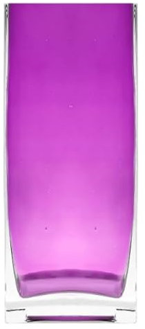 Vase carré en Verre coloré – Couleurs Assorties – Dimensions de Base 8 x 8 cm Hauteur 20 cm