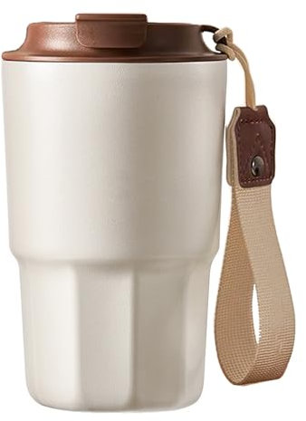 SLOSH Mug Isotherme Cafe Café Tasse Isotherme en Acier Inoxydable Réutilisable Tasse de Voiture avec Couvercle Mug de Voyage Coffee Mug-to-go pour Café Chaud et Froid (Marron, 480ml)