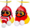 Mwmoeen Weihnachten Gummiente Autodekoration, 2 Stück Gelbe Quietscheente Duck Armaturenbrett Ornamente, mit Weihnachtshut Schal Sonnenbrille, Passend für Auto, Büro, Haus Dekoration