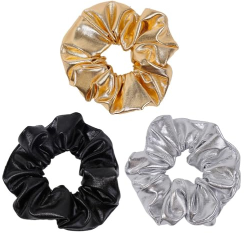 Hrlace 3 Stück Haargummis Leder Haarbänder Eleastic Haarschmuck Wasserdicht Haare Ringe für Weihnachten Hochzeit Show Kostüm Dance Schule Festival Party Geburtstagsgeschenk Mädchen Damen