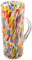 MurArt Vasos de Murano, juego de 6 vasos de 300 ml, colección Tower, de vidrio soplado a mano de elaboración artesanal Made in Italy (multicolor, jarra)