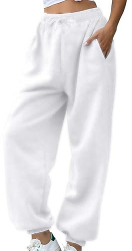 VgguDoe Jogginghose Schwarz 170 Sweat-Off Sporthosen Lang Damen Stoffhose Frauen Weisse Hosen Damen Winter Jogginghose Damen Gefüttert Sporthose Mädchen 128 Karneval kostüm Damen Einfarbig