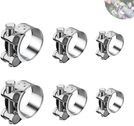 6 Stück Gelenkbolzenschelle Edelstahl, Schlauchschellen Edelstahl 304 Schlauchklemmen Set 29-31mm 36-39mm 48-51mm für Nutzen am Auspuff Schlauch Wasserrohr Befestigung Schellen