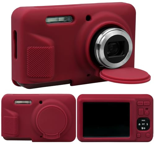 RAIALL Tasche für Kodak PIXPRO FZ55 Digitalkamera, weiche Silikon-Schutzhülle für Kodak PIXPRO FZ55 Vlogging-Kamera, leichte FZ55 Kameratasche mit Griff und Gehäuseschutz, rot