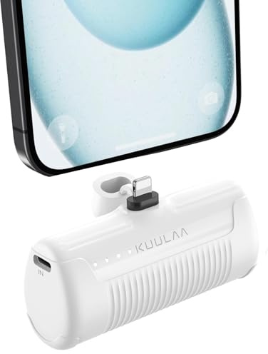 Kuulaa Mini Power Bank Portable Charger for iPhone Small Battery Pack Charger Portable 4500mAh Mini Battery Bank Compatible with iPhone 14/14 Pro Max/13/13 Pro Max/12/11/XR/X/8/7/6, etc