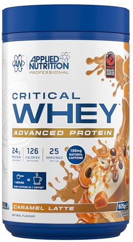 Applied Nutrition Critical Whey Protein Powder – 24g Protein per Serving, High Protein Powder, Protein Shake with BCAAs & Glutamine – Muscle Growth & Recovery (825g - 25 Servings) (Caramel Latte)