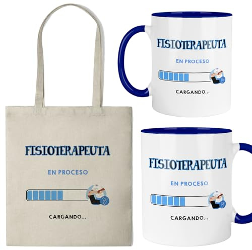 Kembilove® Taza + Bolsa Fisioterapeuta Hombre | Regalo Original para Fisioterapeuta | Set Personalizado de Fisioterapia y Rehabilitación | Idea de Regalo para Estudiantes y Profesionales
