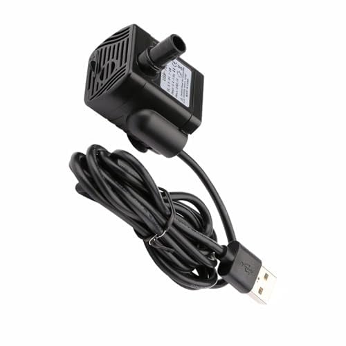 tooloflife USB Wasserpumpe Tauchpumpe, DC 3,5-9V Super Leise Mini Pumpen für Zimmerbrunnen Aquarium Katzenbrunnen Hydrokultur, 200L/H 1-3W 1,5m