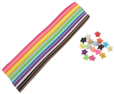 Abaodam 540 Stück Origami Sternpapierstreifen aus Papier Leicht zu Falten für Festliche Dekoration und Outdoor Foto Requisiten