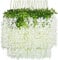 U'Artlines Künstliche Glyzinien-Ranken, Rattan, zum Aufhängen, Seidenblumen, Schnur, für Zuhause, Party, Hochzeit, Dekoration, 12 Stück, Weiß