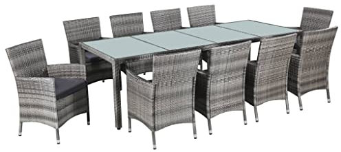 vidaXL Gartenmöbel 21-TLG. Poly Rattan Sitzgruppe Gartengarnitur Gartenset